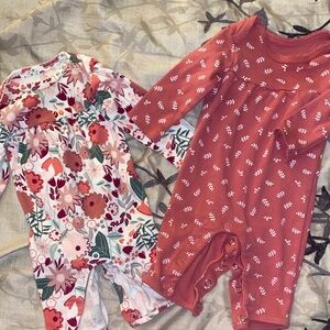 EUC Floral and Rust Kids One Pieces Bodysuits